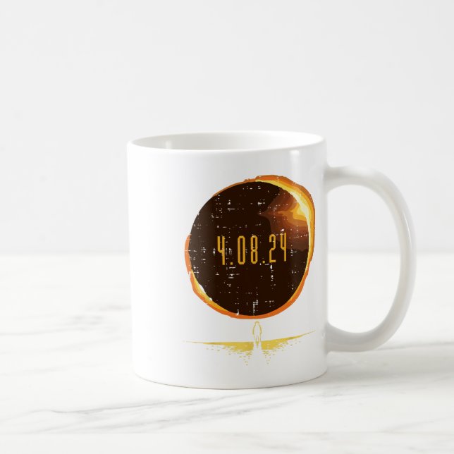 Mug Soleil Total Éclipse Solaire 2024 Totalité Avril 8 (Droite)