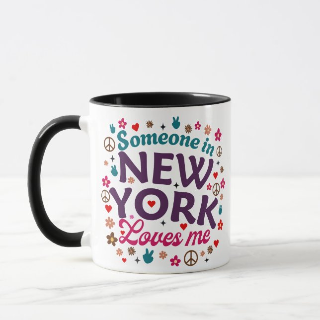 Mug Someone in New York Loves Me Retro Funny Design (Gauche)