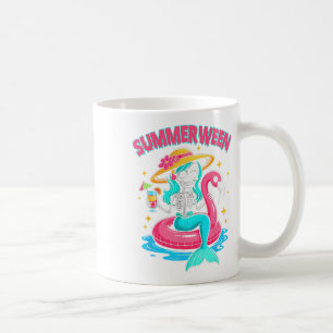 Mug Somme Flamant rose d'Halloween Mermaid Skeleton Ha