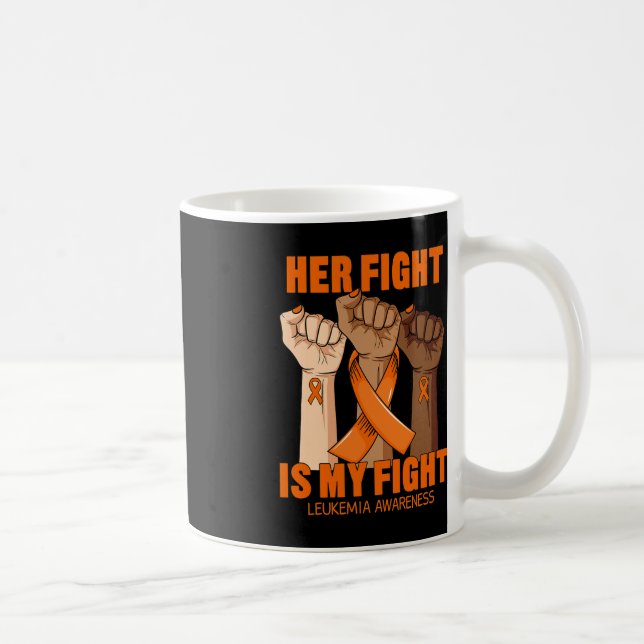 Mug Son combat est mon combat Leucémie Sensibilisation (Droite)