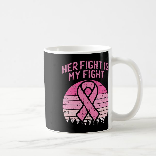 Mug Son Combat Est Mon Mari De Lutte Contre Le Cancer  (Droite)