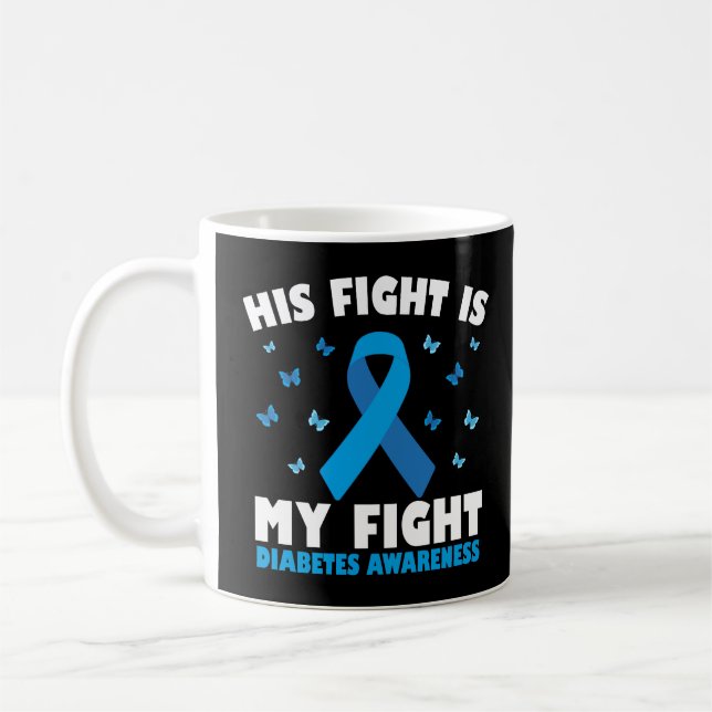Mug Son combat Mon combat contre le ruban T1D Sensibil (Gauche)