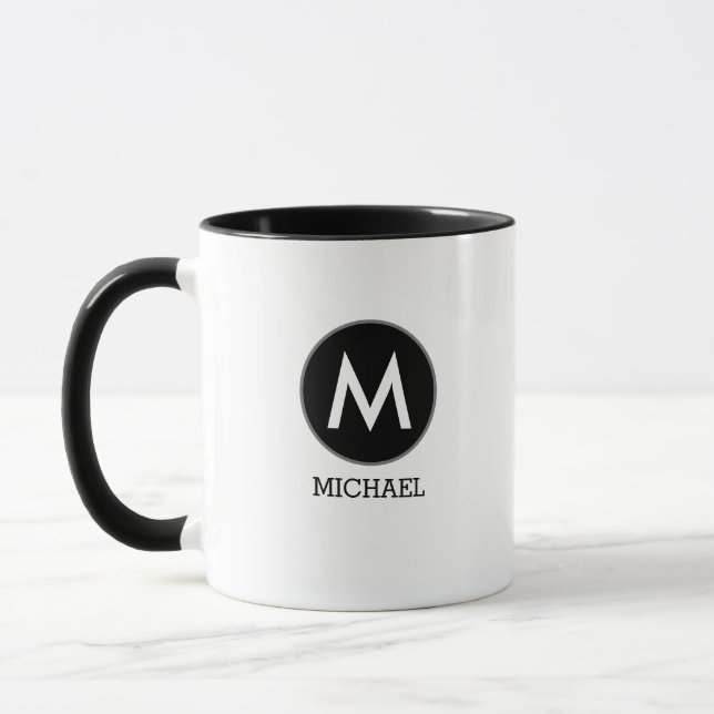 Mug Son nom Monogram Black White (Gauche)