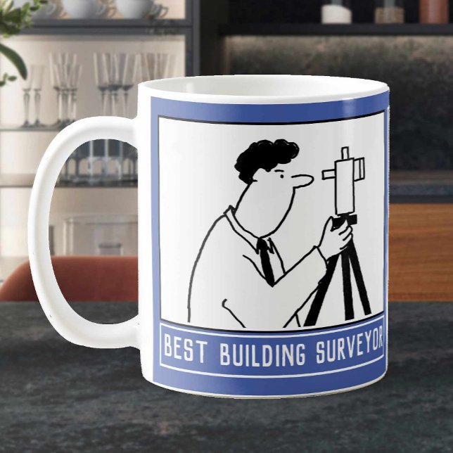 Mug Sondage sur l'arpenteur de bâtiments avec le nom d (Créateur téléchargé)