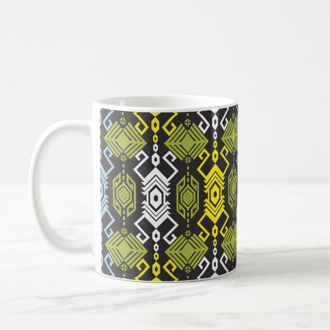 Mug Songket Tenun Motif géométrique sans couture avec  (Gauche)