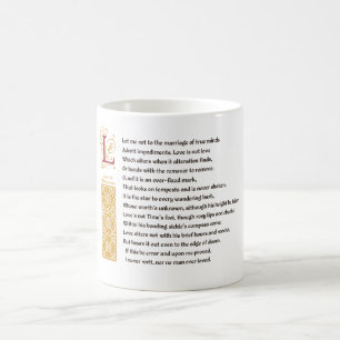 Mug Sonnet 116 de Shakespeare (CXVI) sur le parchemin