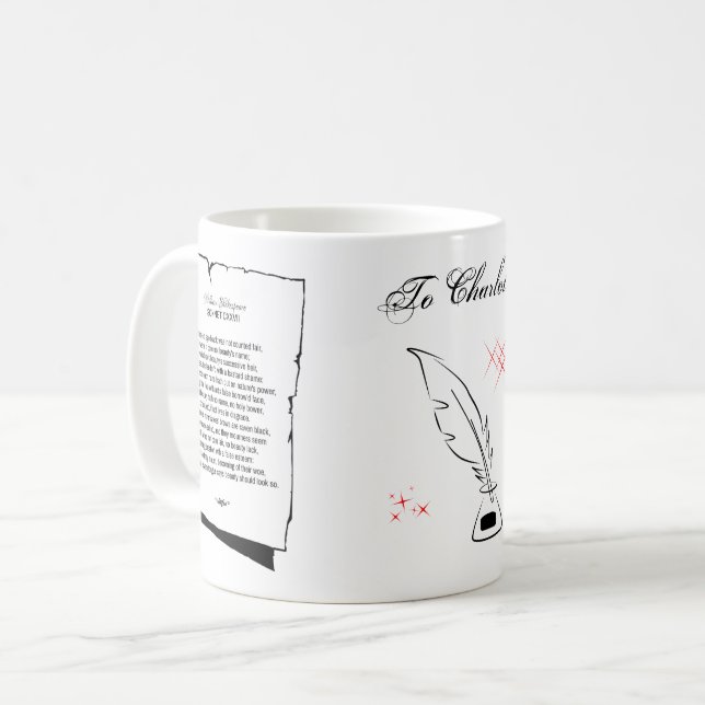 Mug Sonnets de Shakespeare 127 (Devant gauche)