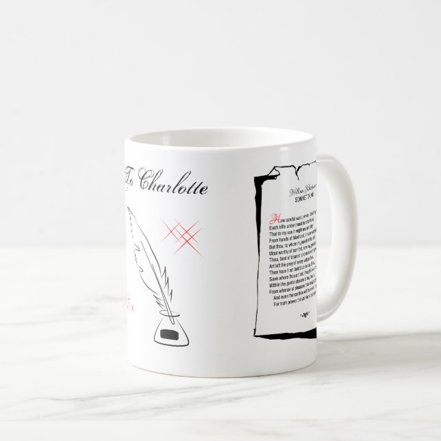 Mug Sonnets de Shakespeare 48 (Devant droit)
