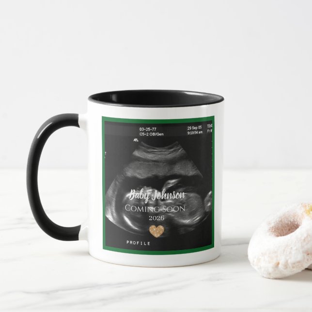 Mug Sonogramme Bébé Bientôt Faire-part pour oncle (Avec donut)