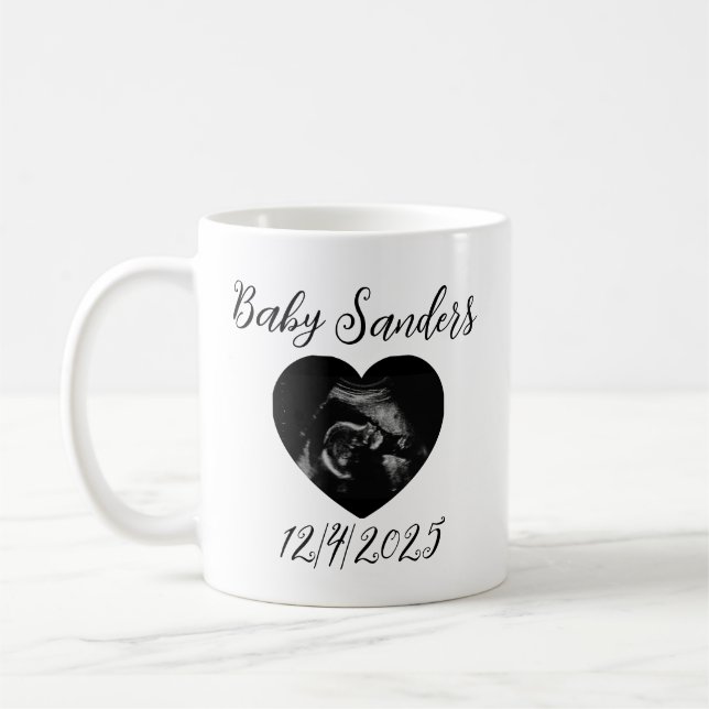 Mug sonogramme pour bébé personnalisé - Ultrasons  (Gauche)