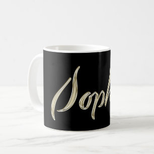 Mug Sophia white gold Handwriting