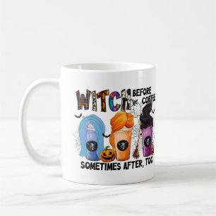 Mug Sorcière Avant Café Cute Sarcastique Drôle Hallowe