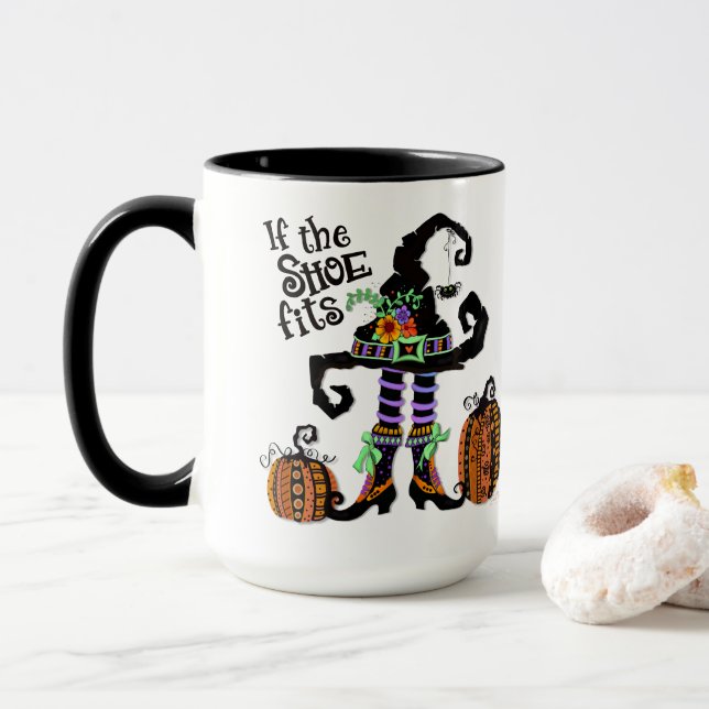 Mug Sorcière Casquette drôle si la chaussure convient  (Avec donut)