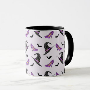 Mug Sorcière Casquette Lilac Talons avec chauves-souri