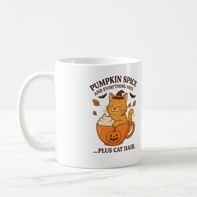 Mug Sorcière de chat gingembre - Joli design d'Hallowe (Gauche)