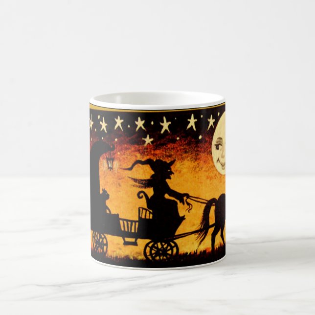 Mug Sorcière de Halloween dans lune squelettique de (Centre)