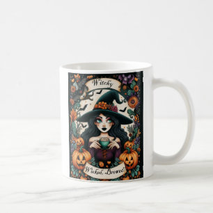 Mug Sorcière d'Halloween brune, méchante, brassée