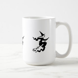 Mug Sorcière éffrayante sur baguette volante pour hall