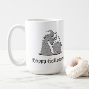 Mug Sorcière en argent et Halloween Cauldron