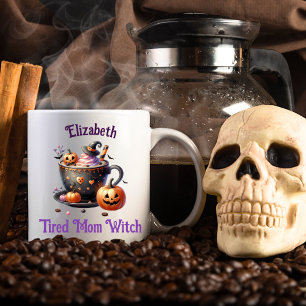 Mug Sorcière Maman Fatiguée Drôle Personnalisée Hallow