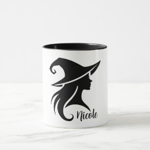 Mug Sorcière noire Casquette sorcière Wiccan Halloween