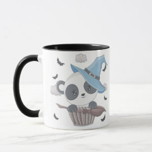 Mug Sorcière Panda mignonne entourée de chauves-souris