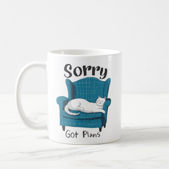 Mug Sorry Got Plans Funny Cat Lover Gift  (Gauche)