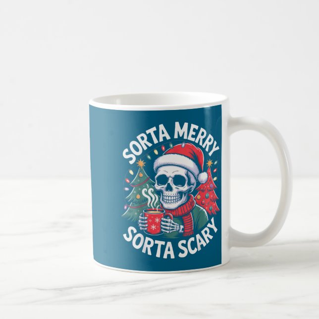 Mug Sorta Merry Sorta Y Skeleton With Santa Hat  (Droite)