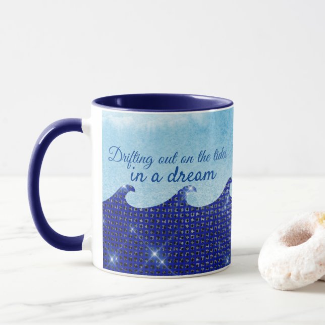 Mug Sortir sur les marées dans un rêve SparklingBlue (Avec donut)