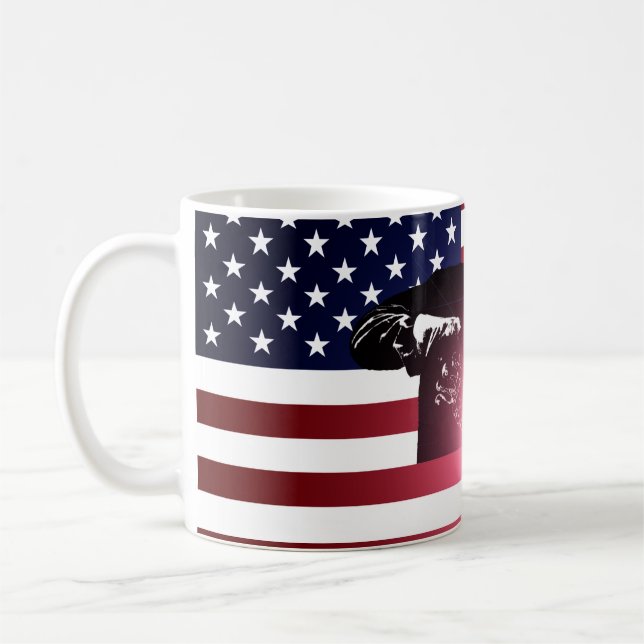 Mug Soudeuse et drapeau américain (Gauche)