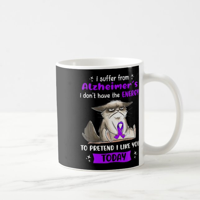Mug Souffre De Alzheimer S Sensibilisation Fun Chat (Droite)