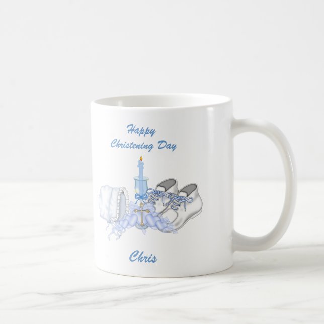 Mug Souhait de baptême de garçons (Droite)