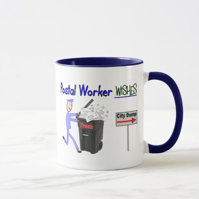 Mug Souhaits de travailleur postal--Drôle (Droite)