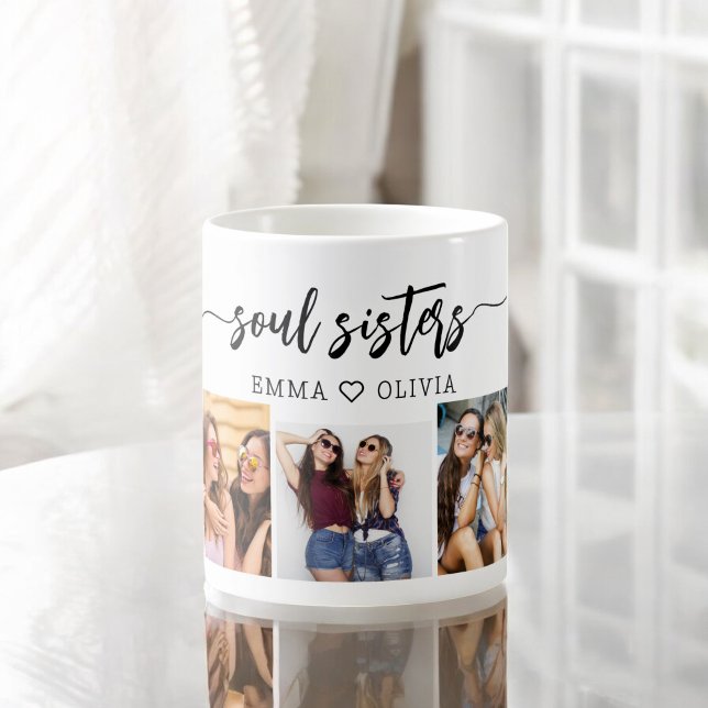 Mug Soul Sisters 3 Photo Collage Keepsaké (Créateur téléchargé)