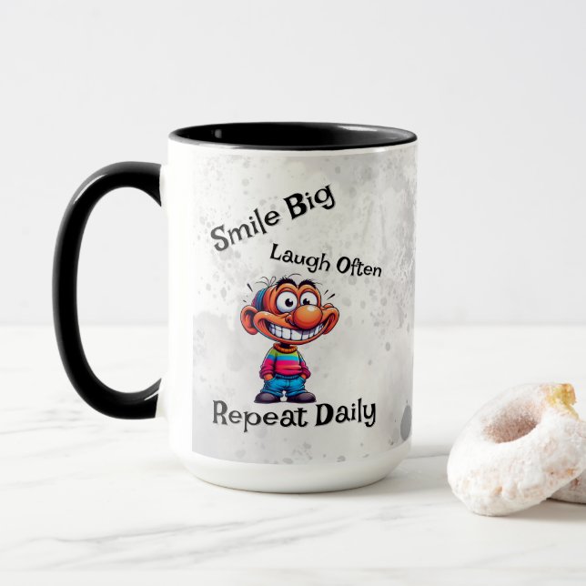 Mug "Souriez gros, riez souvent, répétez quotidienneme (Avec donut)