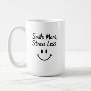 Mug Souriez Plus, Stress Moins Doodle Design