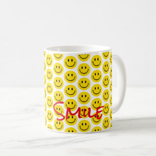Mug Sourire Jaune Rouge Noir Blanc Joyeux Visage