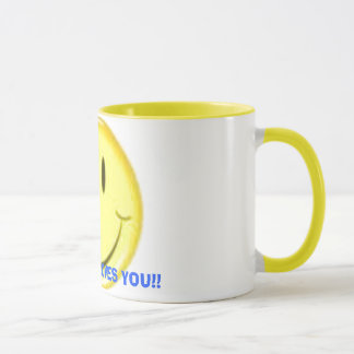 MUG SOURIRE ! UN DIEU VOUS AIME ! !