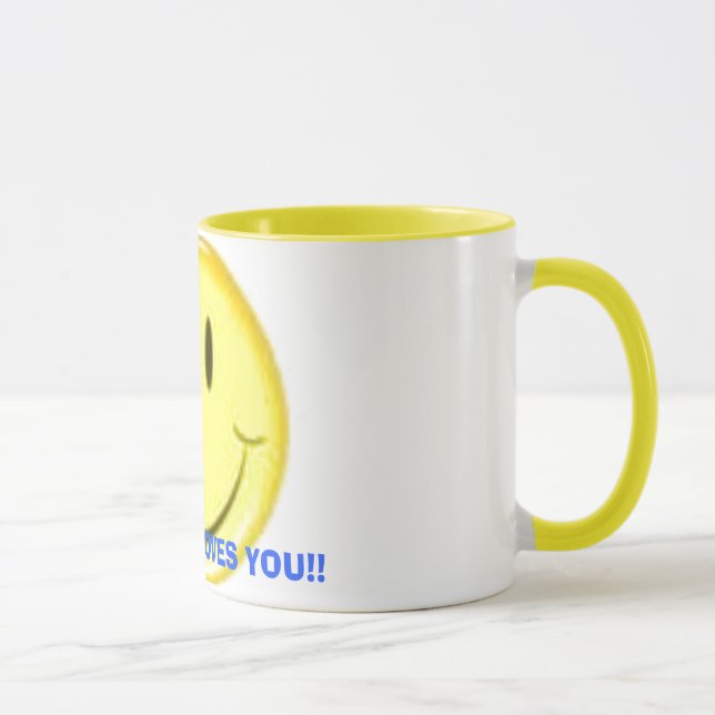 MUG SOURIRE ! UN DIEU VOUS AIME ! ! (Droite)