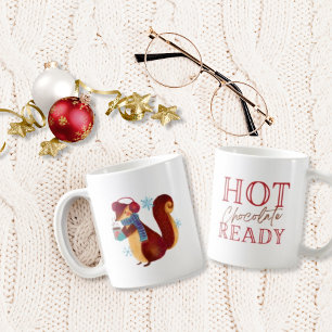 Mug Souris aquarelle Chocolat chaud prêt Noël