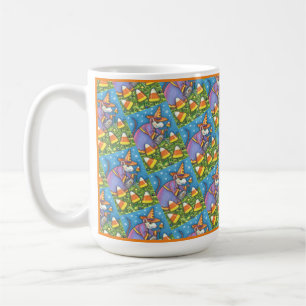 MUG SOURIS BLANC DANS JARDIN DE CANDY CORN, COLORÉ & C
