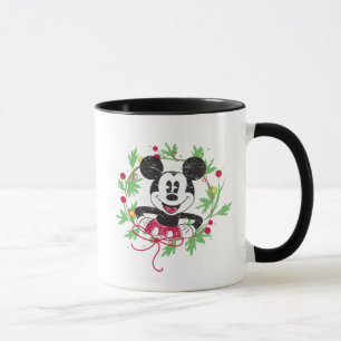 Mug Souris Mickey vintage   Christmas Wreath