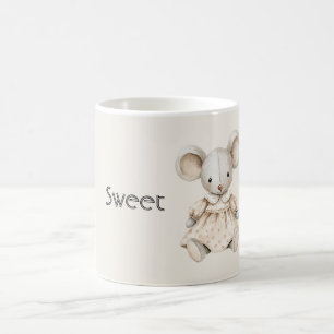 Mug Souris mignonne et douce portant une robe