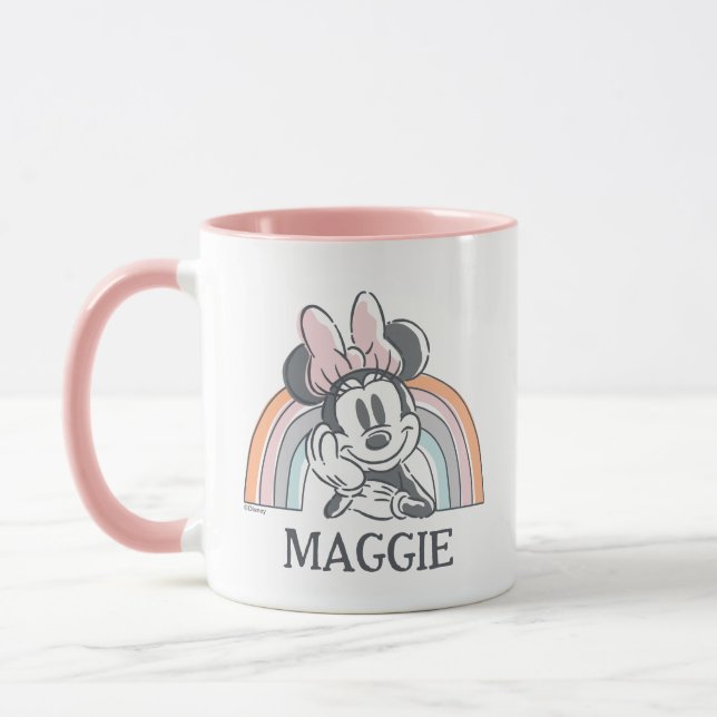 Mug Souris Minnie personnalisée Arc-en-ciel (Gauche)