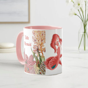 Mug Sous la mer Rouge Petite Sirène Corail Reef Océan