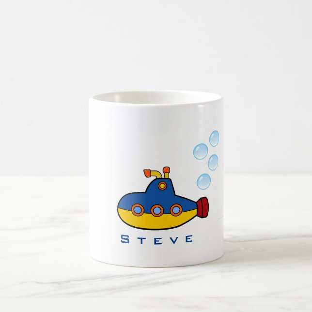 Mug Sous-marin de Jouet Jaune et Bleu avec bulles d'ea (Centre)