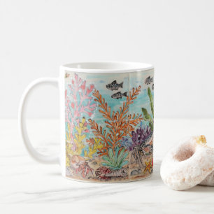 Mug Sous Marine Marine Vie Crabe Corail Poisson Coques