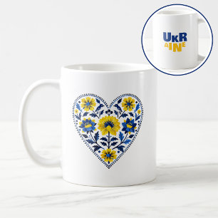 Mug Soutenez l'Ukraine avec la peinture traditionnelle