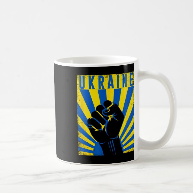 Mug Soutenir l'Ukraine Main Poing Ukraine Résister Man (Droite)