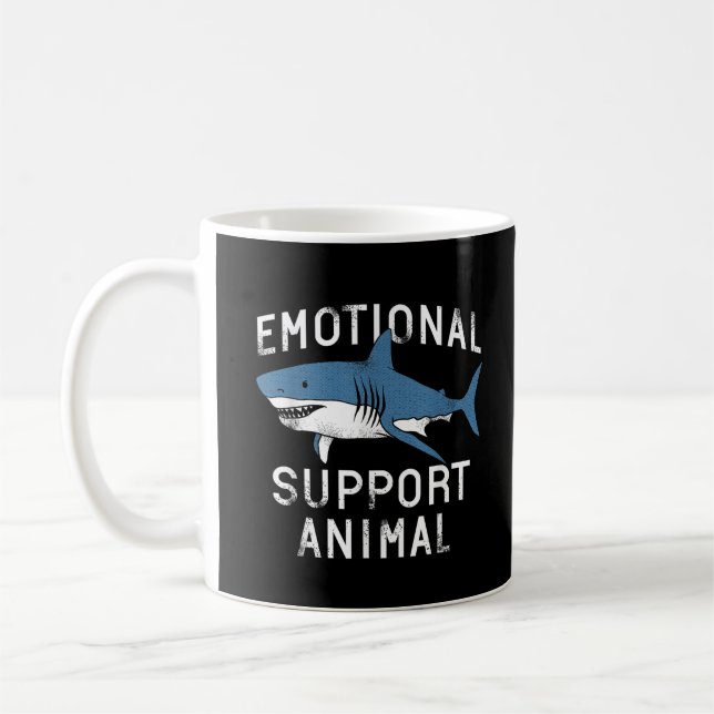 Mug Soutien émotionnel Animal drôle Effrayant Shark Pu (Gauche)